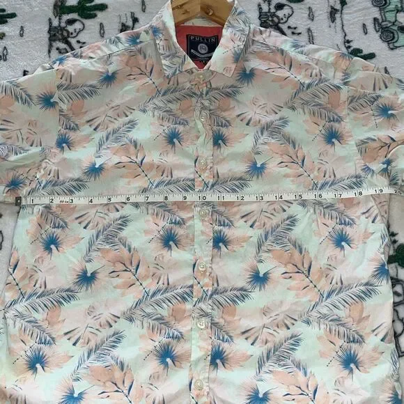 Pullin Pull-in tropical Hawaiian vacation button down short sleeve shirt size M - Picture 3 of 16